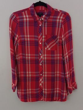 Talbots  Plaid Lightweight Button-Up Shirt #3529